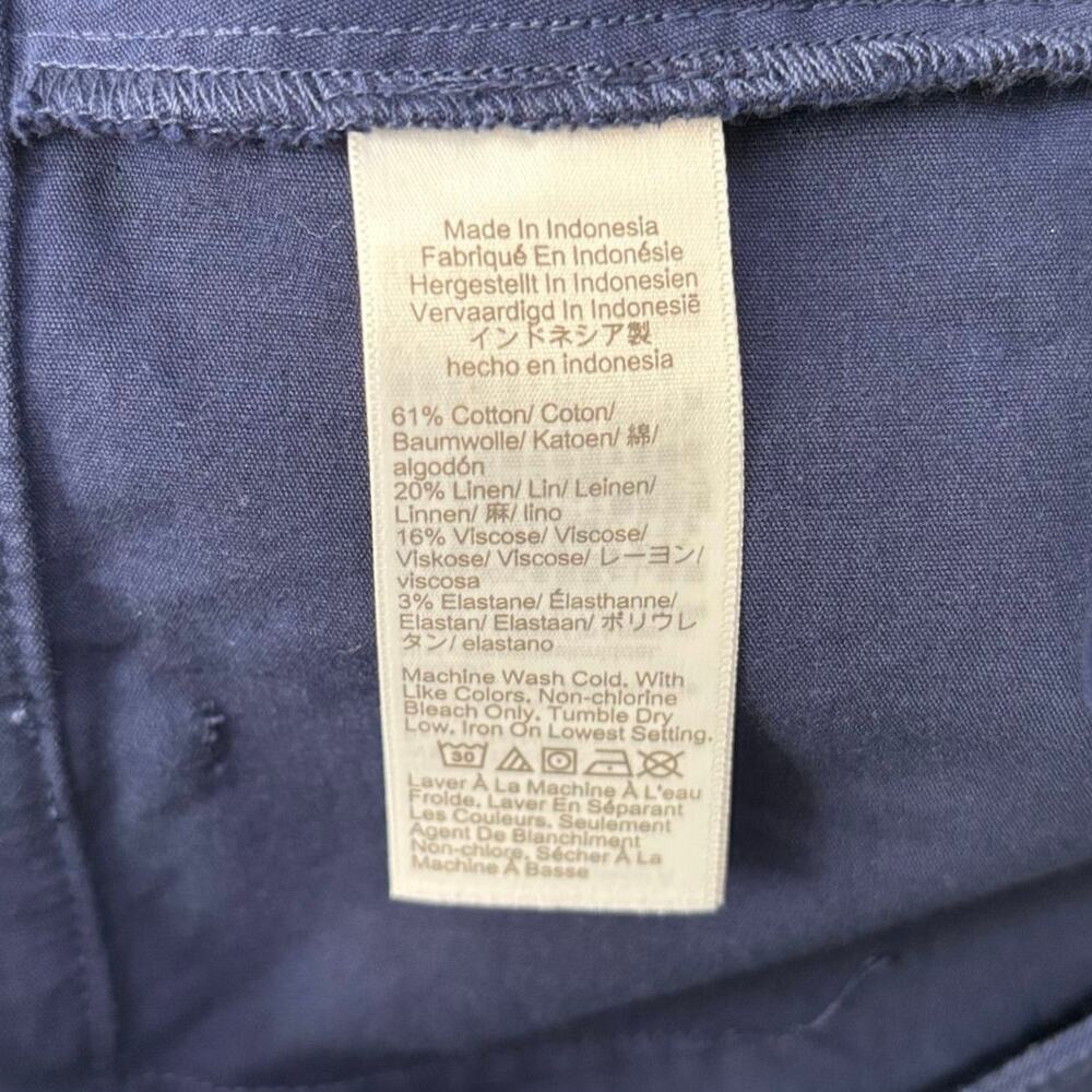 J.Crew Navy Mini Skirt Patch Pocket Cotton Linen A-Line Size 2 - Picture 4 of 7